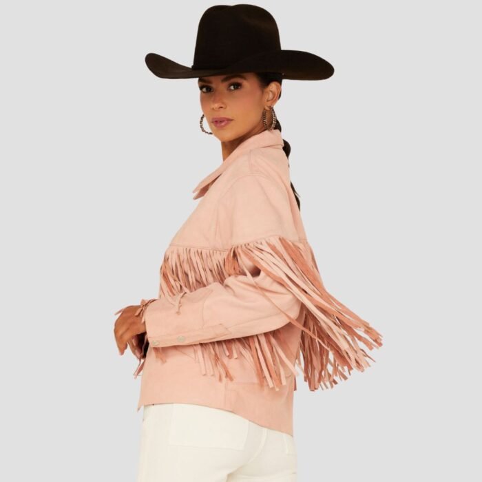 Pink Suede Fringe Jacket