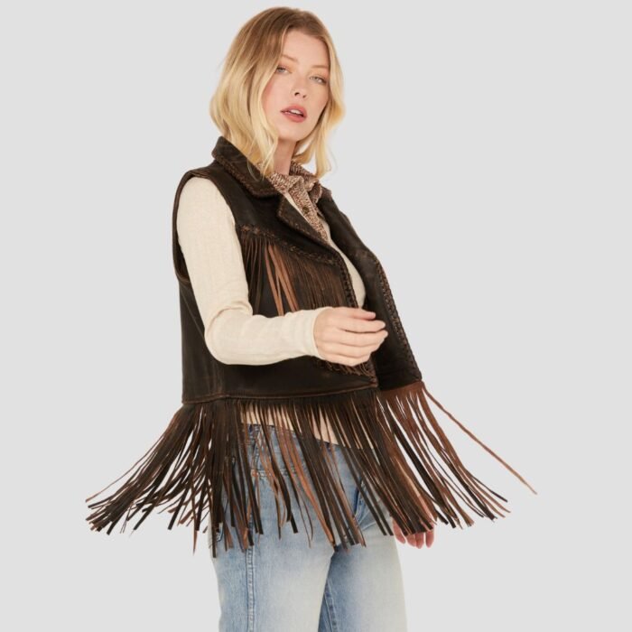 Leather Vest With Fringe