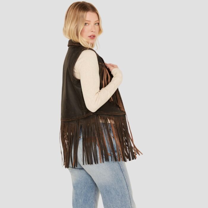 Leather Vest With Fringe