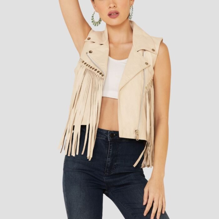 Womens Leather Vest With Fringe