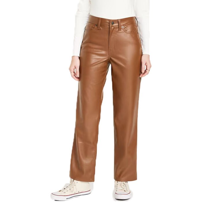 Women's Brown Leather Pants