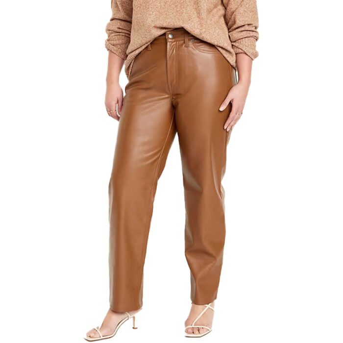 Women's Brown Leather Pants