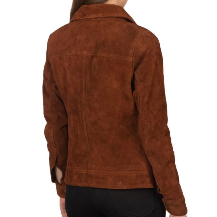 Brown Suede Trucker Jacket