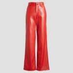 Womens Red Leather Pants