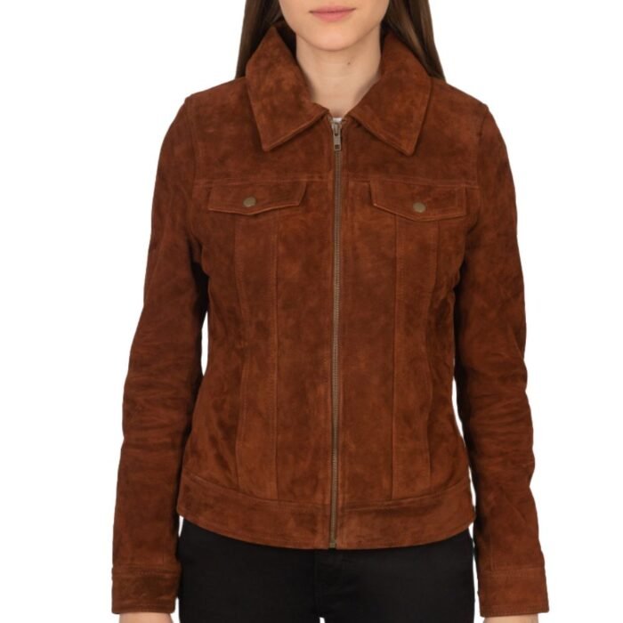 Brown Suede Trucker Jacket