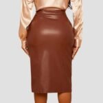 Womens Brown Leather Skirt