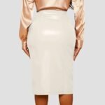 white leather skirt outfit