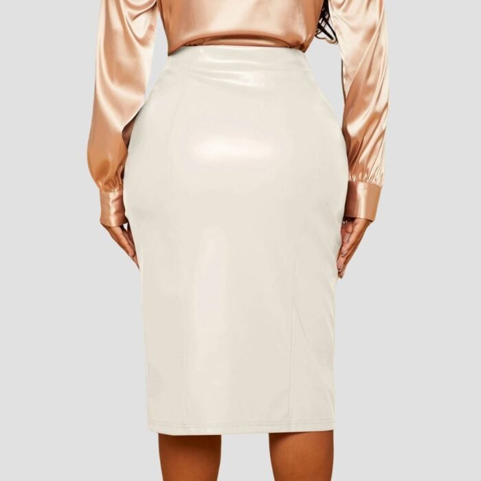 white leather skirt outfit