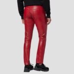 Red Leather Pants Mens