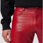 Red Leather Pants Mens