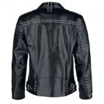 Mens Studded Leather Biker Jacket