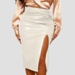 white leather skirt outfit