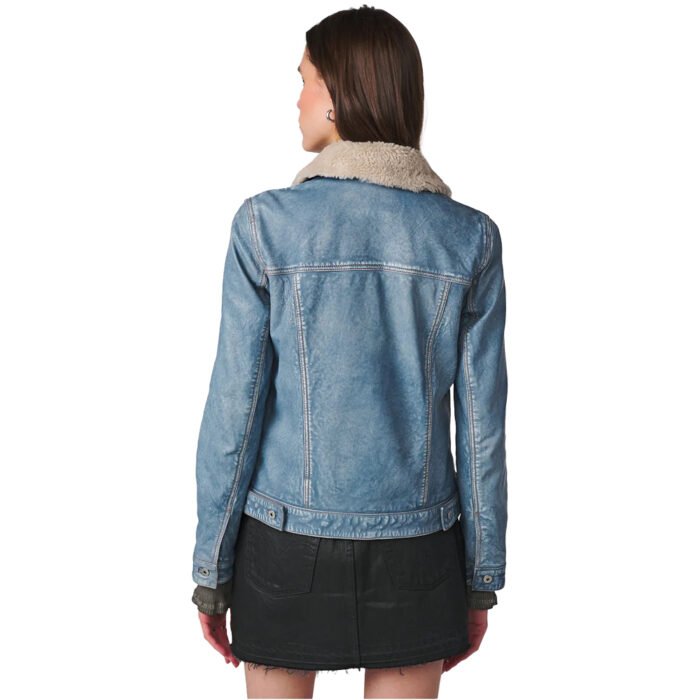 Women's Denim Leather Jacket