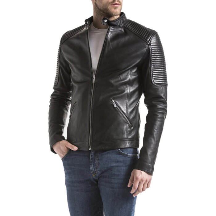 Bomber Biker Style Leather Jacket