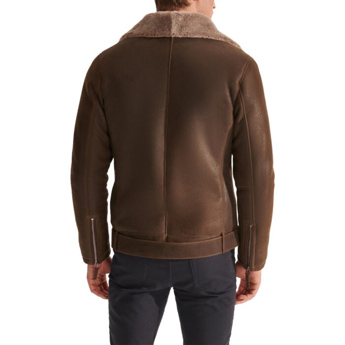 Men's Brown Shearling Leather Jacket