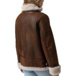 Brown Leather Shearling Jacket Women's