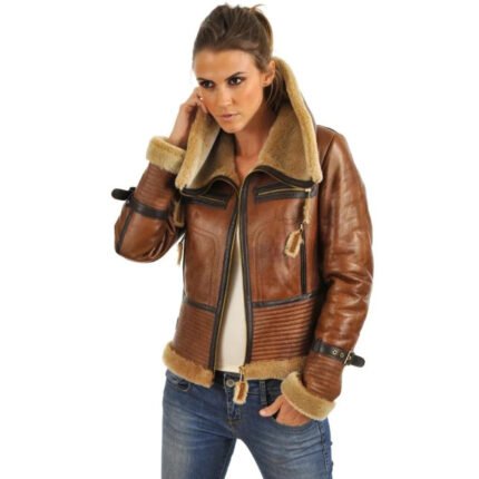 Shearling Biker Jacket Womens