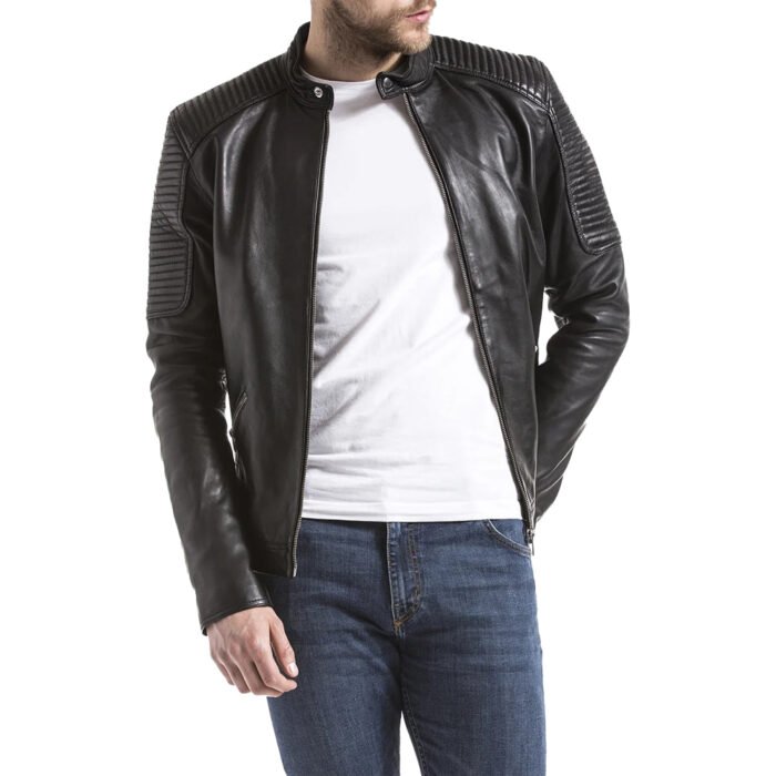 Bomber Biker Style Leather Jacket