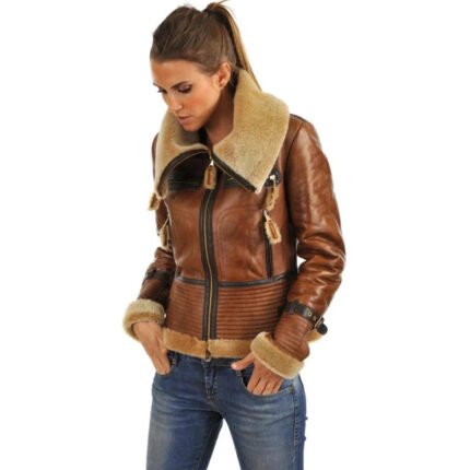Shearling Biker Jacket Womens