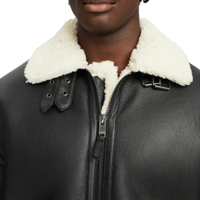 Black Shearling Leather Jacket