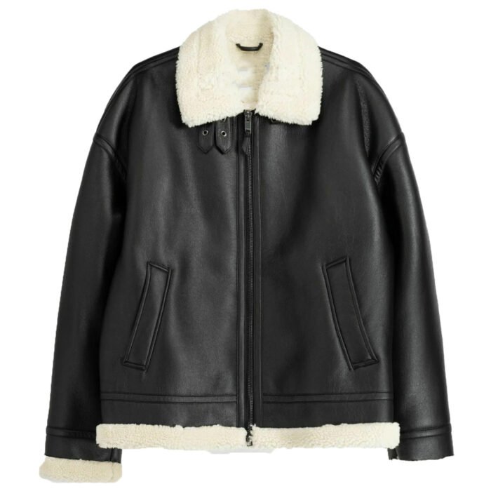 Black Shearling Leather Jacket