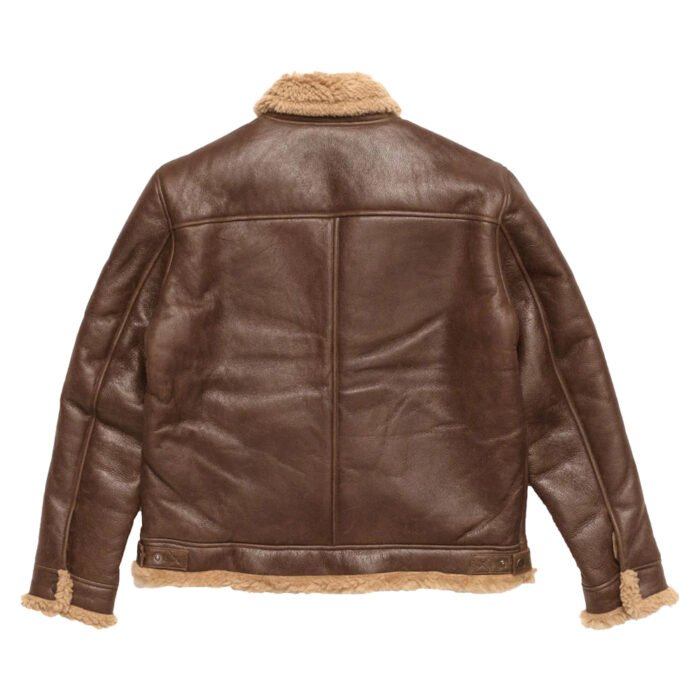 Mens Leather Bomber Jacket With Shearling