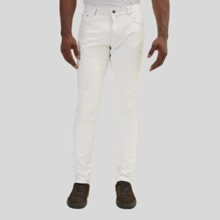 White Leather Mens Pants